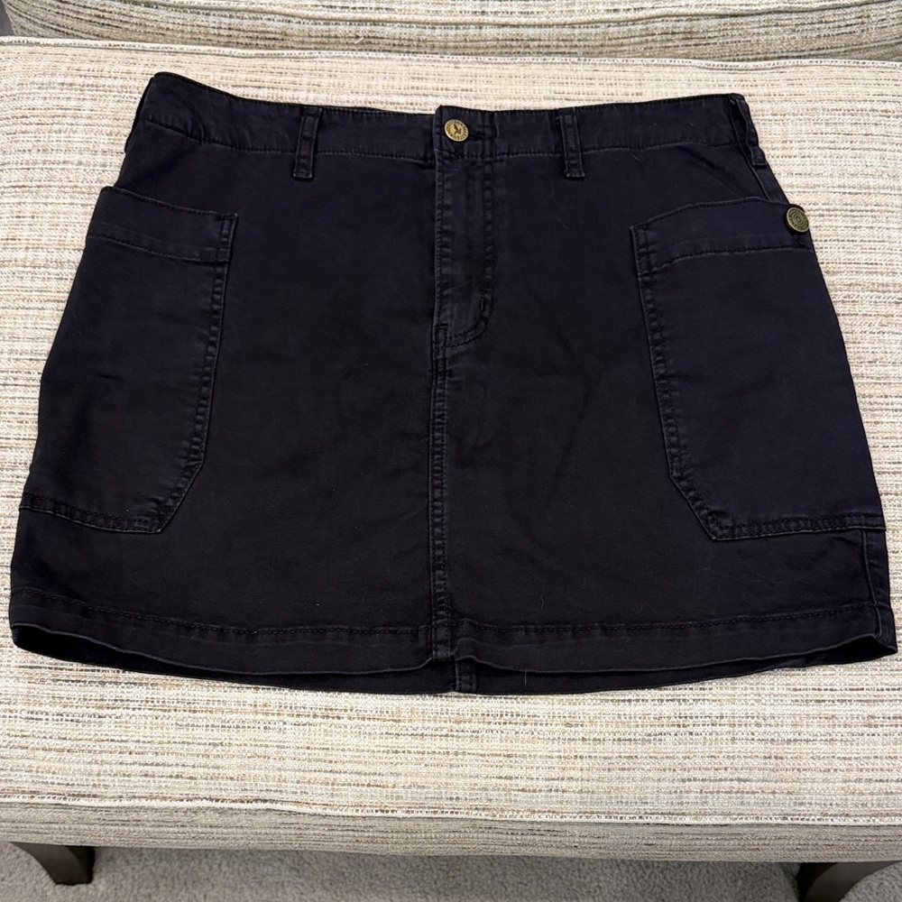Frame Denim Black Denim Mini Skirt Size 29